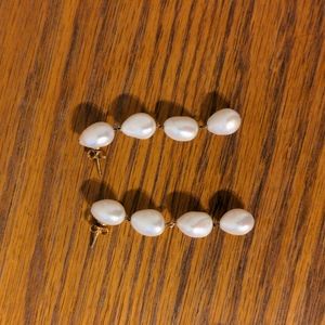 Mejuri oversized organic pearl earrings